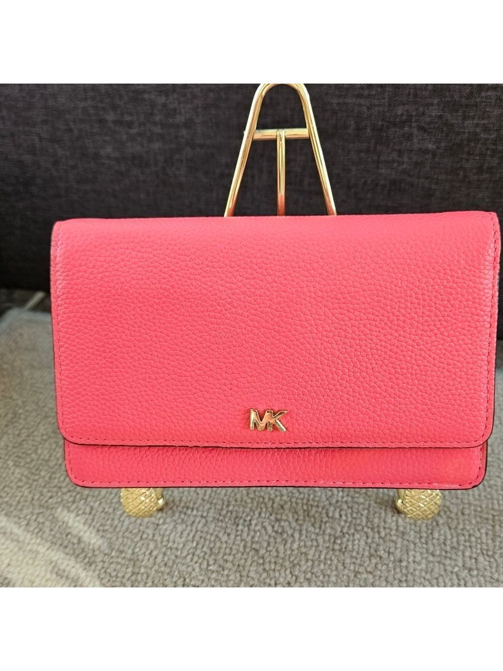 Michael Kors Leather Phone Wallet Clutch Crossbody With Unbranded Chain
